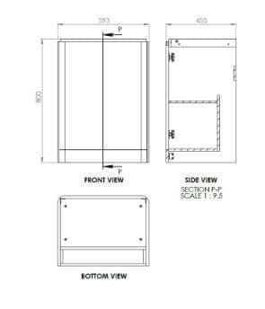Libras 600mm 2 Door Floor Standing Basin Unit, Matt Sage Green, Includes Ceramic Basin