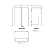 Libras 600mm 2 Door Floor Standing Basin Unit, White Gloss, Includes Ceramic Basin