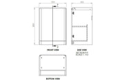 Libras 600mm 2 Door Floor Standing Cloakroom Basin Unit, Matt Grey, Includes Ceramic Basin