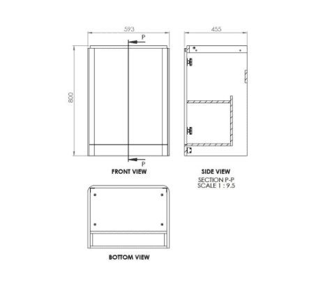 Libras 600mm 2 Door Floor Standing Cloakroom Basin Unit, Matt Indigo, Includes Ceramic Basin