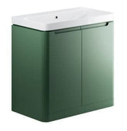 Libras 800 2 Door Floor Standing Basin Unit, Matt Sage Green, Includes Ceramic Basin