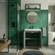 Libras 800mm 2 Door Floor Standing Basin Unit, Matt Grey, Includes Ceramic Basin