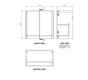 Libras 800mm 2 Door Floor Standing Basin Unit, White Gloss, Includes Ceramic Basin