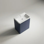 Libras 800mm 2 Door Floor Standing Cloakroom Basin Unit, Matt Indigo, Includes Ceramic Basin