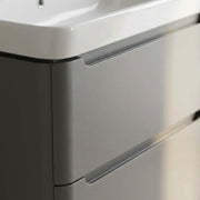 Libras 800mm 2 Drawer Wall Hung Basin Unit, Matt Grey, Includes Ceramic Basin
