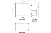Libras 800mm 2 Drawer Wall Hung Basin Unit, Matt Sage Green, Includes Ceramic Basin