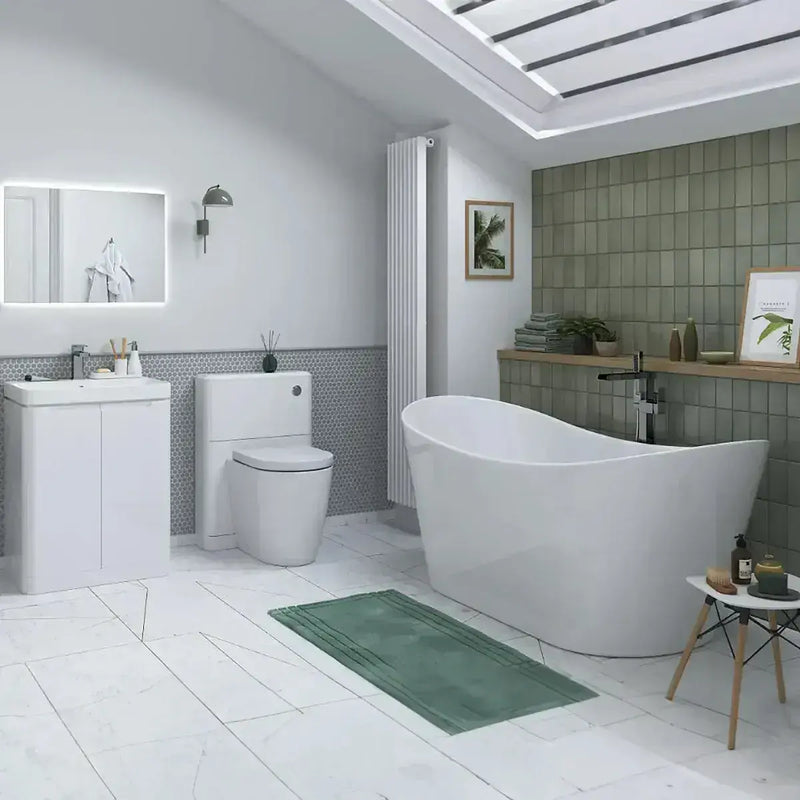 Libras Bathroom Pack with Freestanding Bath, 1 Tap Hole Basin Unit, Taps & Toilet