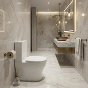 Lile Rimless Short Projection Closed Back Close Coupled Toilet With Cistern Slim Close Seat - White
