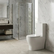 Lile Rimless Short Projection Closed Back Close Coupled Toilet With Cistern Slim Close Seat - White