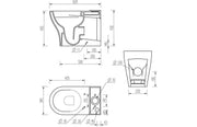 Lile Rimless Short Projection Closed Back Close Coupled Toilet With Cistern Slim Close Seat - White