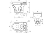 Lile Rimless Short Projection Open Back Close Coupled Toilet With Cistern Slim Close Seat - White