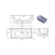 Linx 1600 x 750mm Freestanding Bath