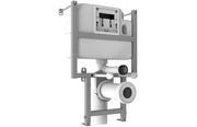 Low Height Wall Hung Toilet Frame and Cistern, Choose Flushplate (Suits furniture) - Square Flushplate Chrome