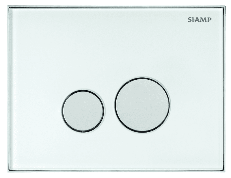 Low Height Wall Hung Toilet Frame and Cistern, Choose Flushplate (Suits furniture) - Square Flushplate White