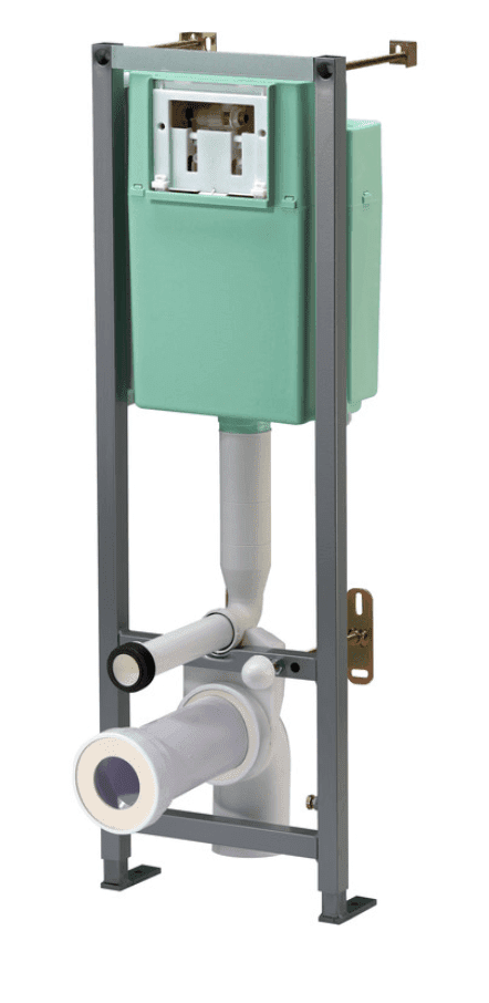 Low Height Wall Hung Toilet Frame and Cistern, Choose Flushplate (Suits furniture) - Refleck Flushplate White