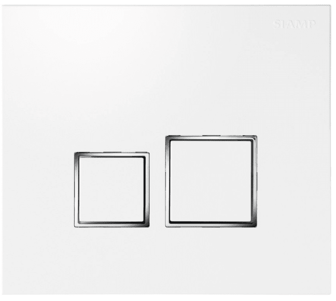 Low Height Wall Hung Toilet Frame and Cistern, Choose Flushplate (Suits furniture) - Square Flushplate White
