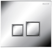 Low Height Wall Hung Toilet Frame and Cistern, Choose Flushplate (Suits furniture) - Square Flushplate Chrome