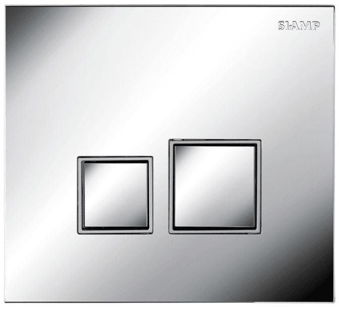 Low Height Wall Hung Toilet Frame and Cistern, Choose Flushplate (Suits furniture) - Square Flushplate Chrome