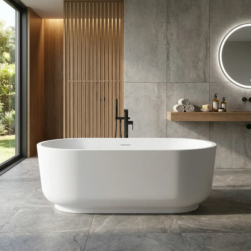 Ludline 1685 x 804mm Matt White Freestanding Bath