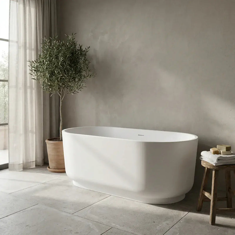 Ludline 1685 x 804mm Matt White Freestanding Bath