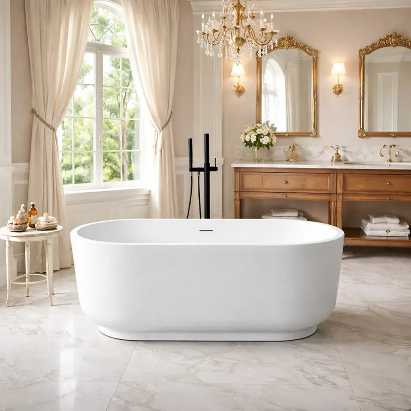 Ludline 1685 x 804mm Matt White Freestanding Bath