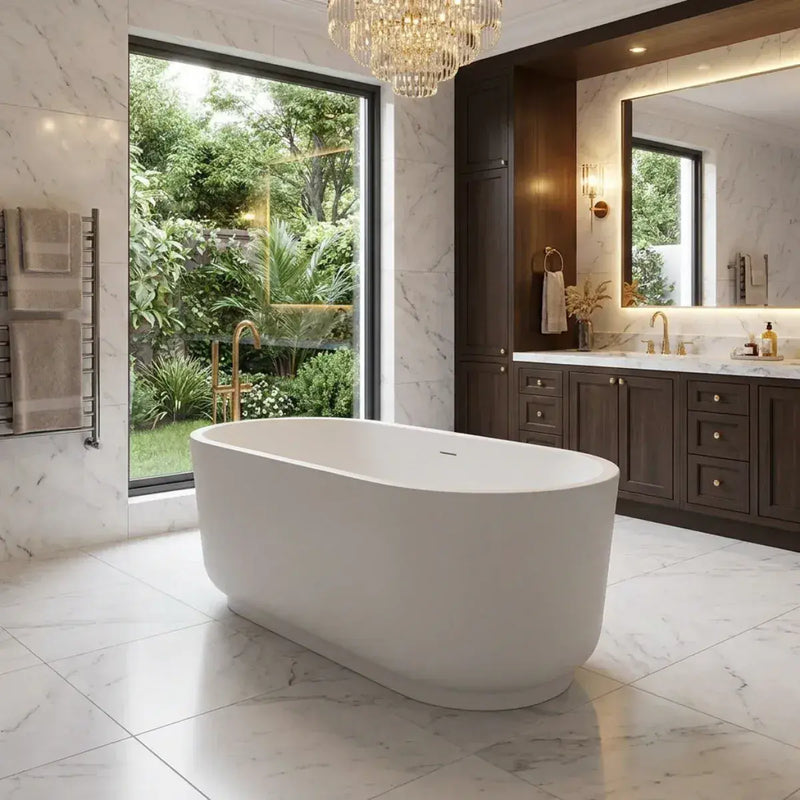 Ludline 1685 x 804mm Matt White Freestanding Bath