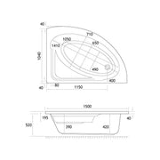 Lundy Corner Bath Pack, Toilet, Basin Unit, Taps and Mixer Shower Pack