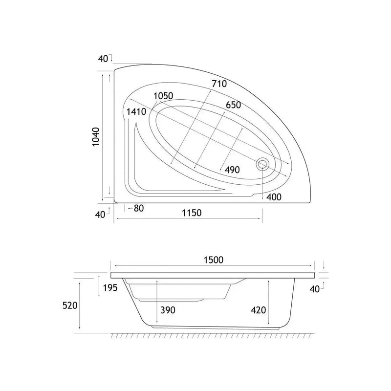 Lundy Corner Bath with Bath Screen, Toilet, Basin, Taps, Wastes and Dual Shower