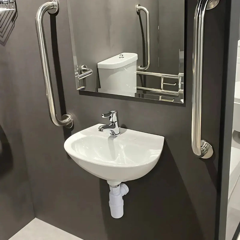 Luxury Doc M Pack with Stainless Steel Rails and Push Button Flush Cistern  Close Coupled