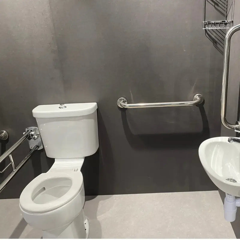 Luxury Doc M Pack with Stainless Steel Rails and Push Button Flush Cistern  Close Coupled