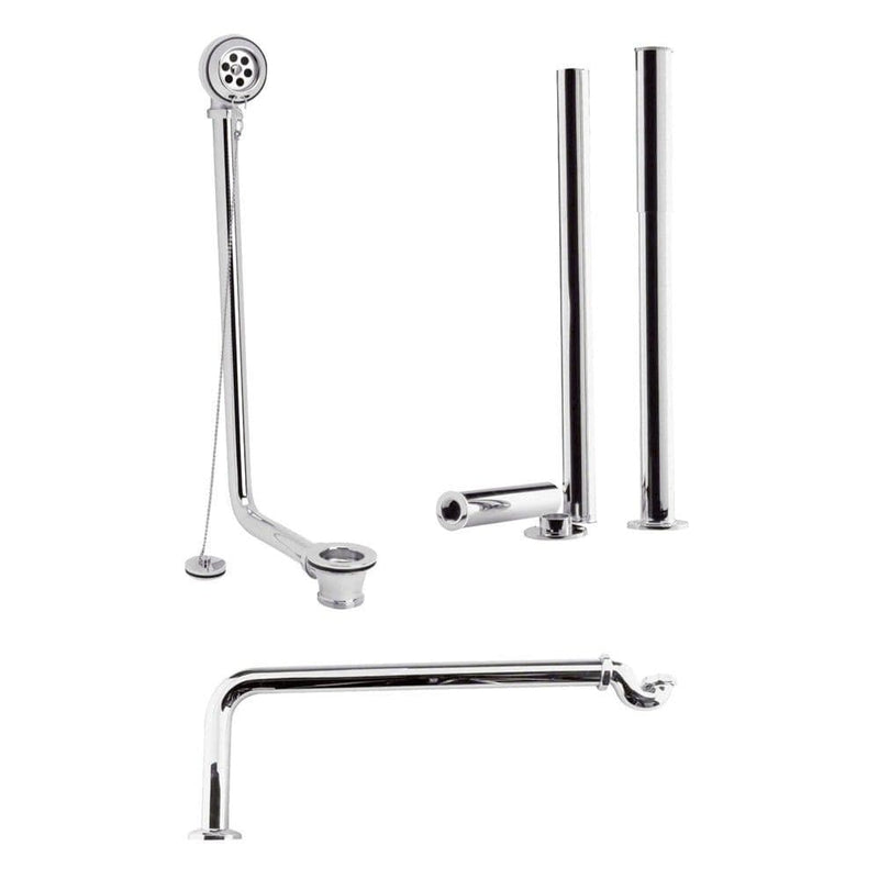 Luxury Traditional Roll Top Bath Waste Pack, Chrome