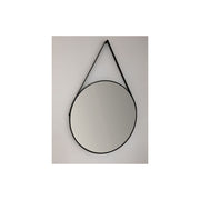 Macey 600mm Round Hanging Mirror, Black