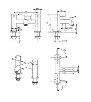 Maira Bath Shower Mixer Tap, Black