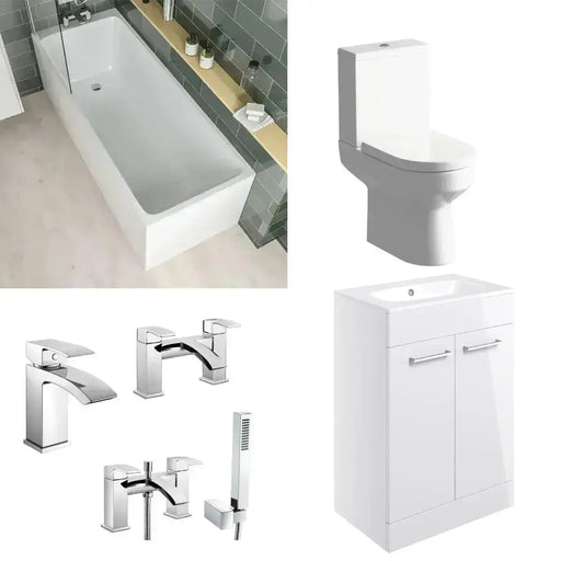 Malin Vanity Unit, 1750x750 Bath & Toilet Set with Taps