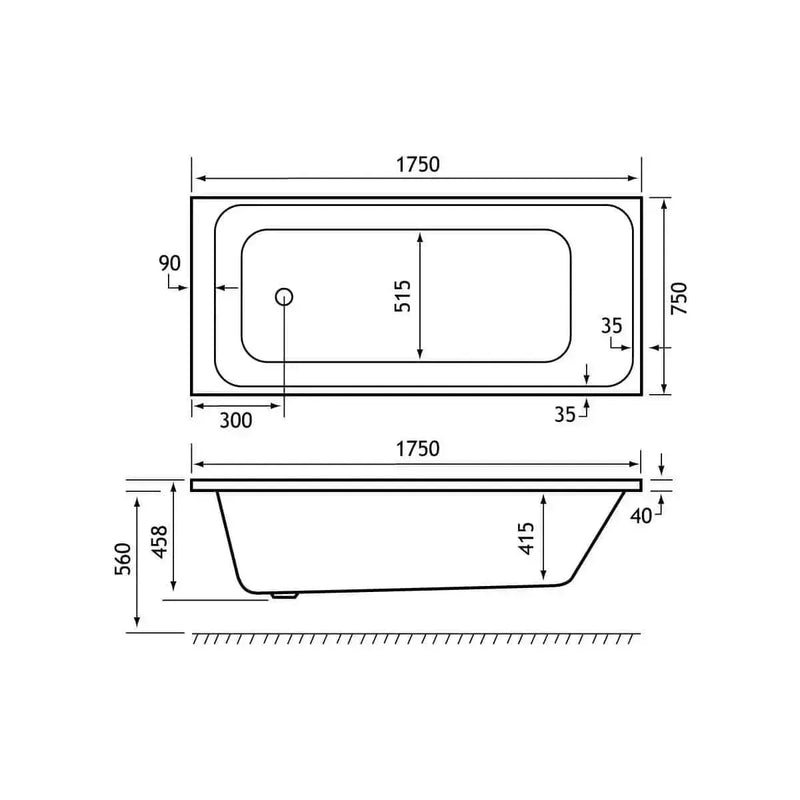 Malin Vanity Unit, 1750x750 Bath & Toilet Set with Taps