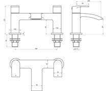 Mataro Bath Filler Tap, Chrome, Modern Lever Style