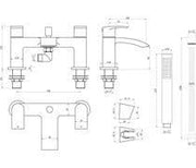 Mataro Bath Shower Mixer Tap, Chrome, Modern Lever Style