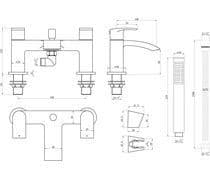 Mataro Bath Shower Mixer Tap, Chrome, Modern Lever Style