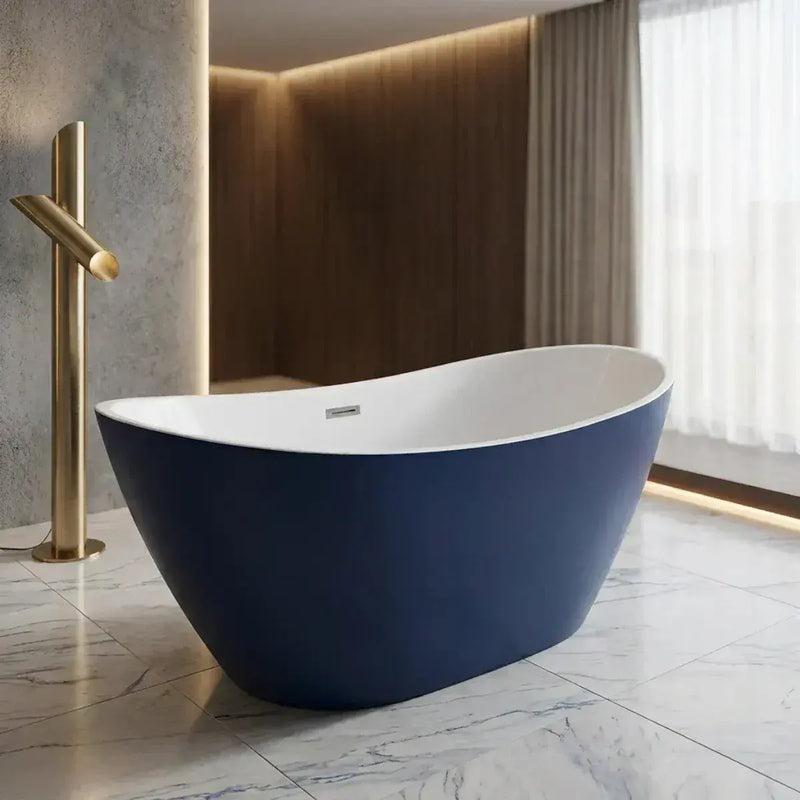 Matt Blue Modern Freestanding Bath 1700 x 780mm