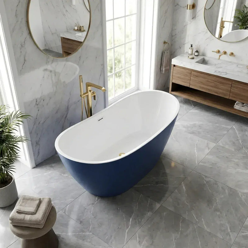 Matt Blue Modern Freestanding Bath 1700 x 780mm