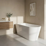 Meltham Freestanding Back To Wall 1500x700mm 0TH Bath - Gloss White