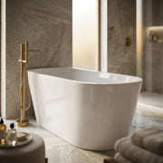 Meltham Freestanding Back To Wall 1500x700mm 0TH Bath - Gloss White