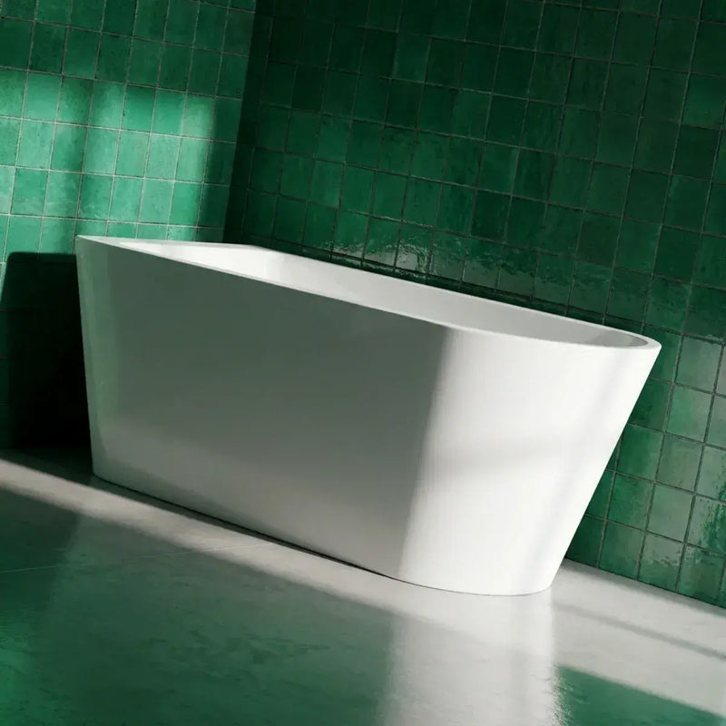 Meltham Freestanding Back To Wall 1500x700mm 0TH Bath - Gloss White