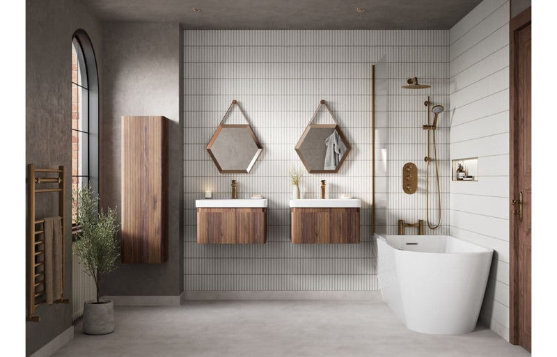 Meltham Freestanding Back To Wall 1630x700mm 0TH Bath - Gloss White