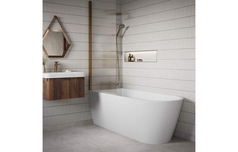 Meltham Freestanding Back To Wall 1630x700mm 0TH Bath - Gloss White