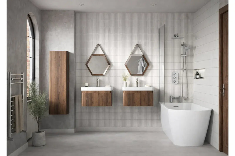 Meltham Freestanding Back To Wall 1630x700mm 0TH Bath - Gloss White