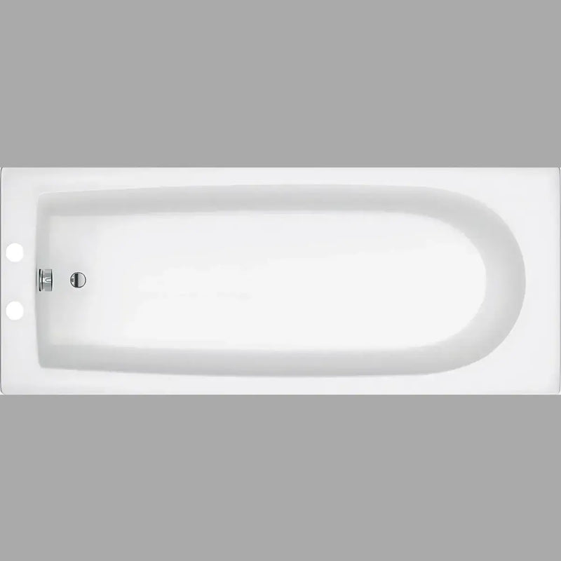 Merit Durable Acrylic Bath, 1700mm x 700mm, Single Ended, 2 Tap Holes, Optional Reinforced Upgrade