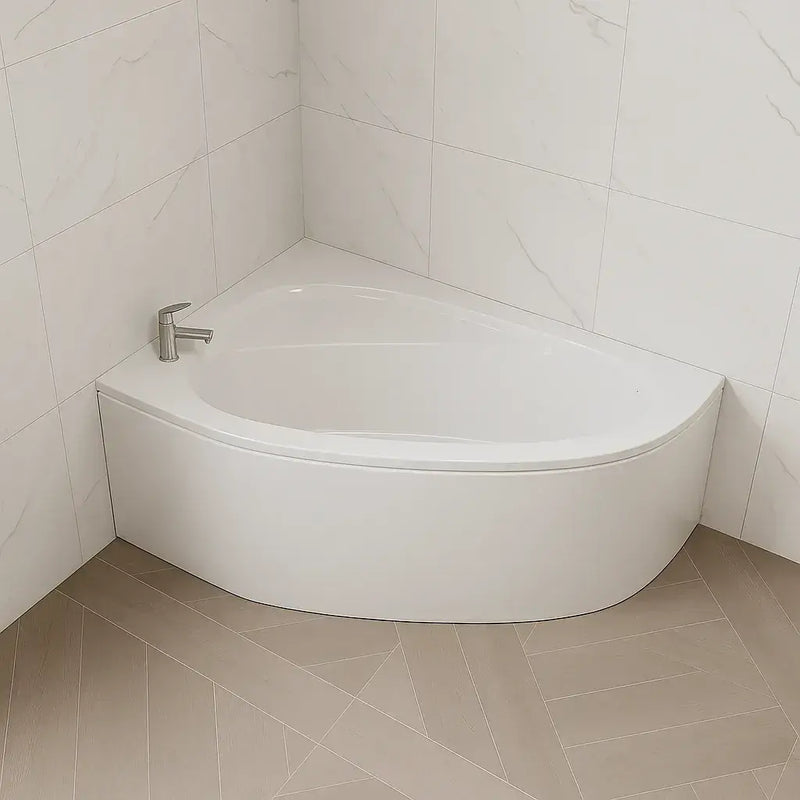 Merrill 1500 x 950mm Offset Corner Bath Left or Right Hand inc Legs & Fixings - Left Hand / Yes