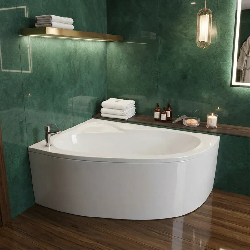 Merrill 1500 x 950mm Offset Corner Bath Left or Right Hand inc Legs & Fixings - Left Hand / Yes