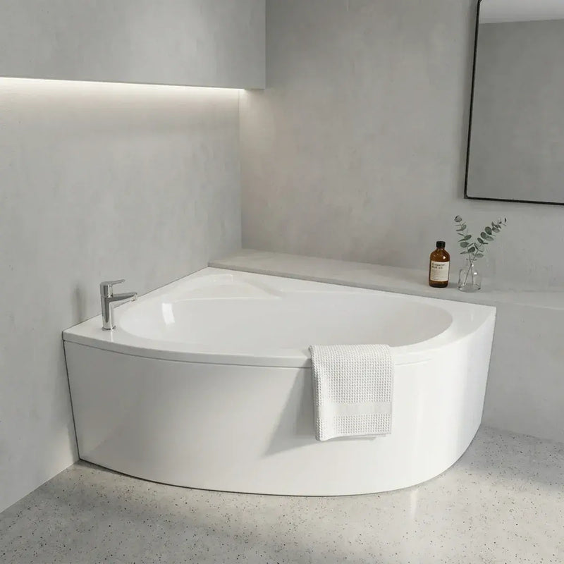 Merrill 1500 x 950mm Offset Corner Bath Left or Right Hand inc Legs & Fixings - Left Hand / Yes